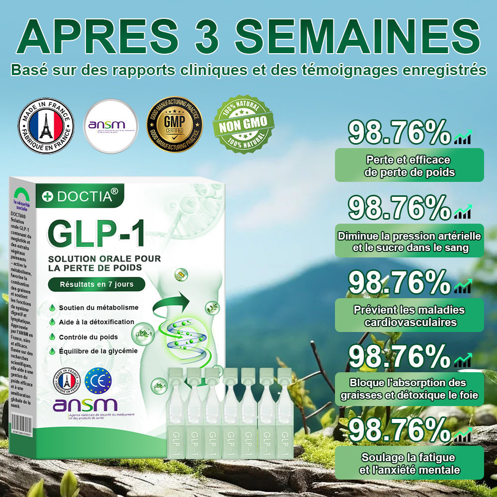 DOCTɪA®🎁G 𝐿 P-1 𝑺𝒐𝒍𝒖𝒕𝒊𝒐𝒏 Orale🎁Premiers résultats visibles en 7 jours ✅Pour l'obésité, le cœur et la circulation, le diabète, l'apnée du sommeil, les articulations et plus encore