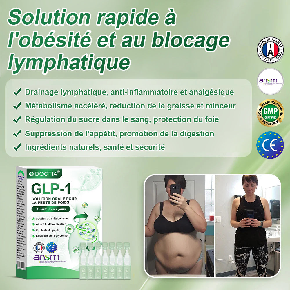 DOCTɪA®🎁G 𝐿 P-1 𝑺𝒐𝒍𝒖𝒕𝒊𝒐𝒏 Orale🎁Premiers résultats visibles en 7 jours ✅Pour l'obésité, le cœur et la circulation, le diabète, l'apnée du sommeil, les articulations et plus encore